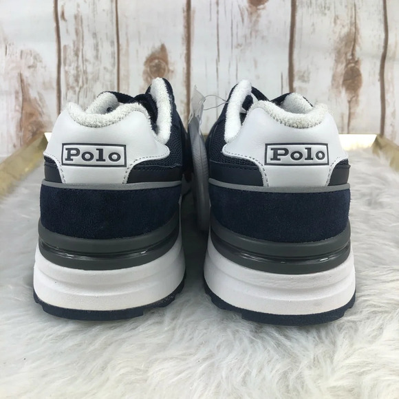 NEW Polo Ralph Lauren Trackster 100 Navy Sneakers - Picture 8 of 11
